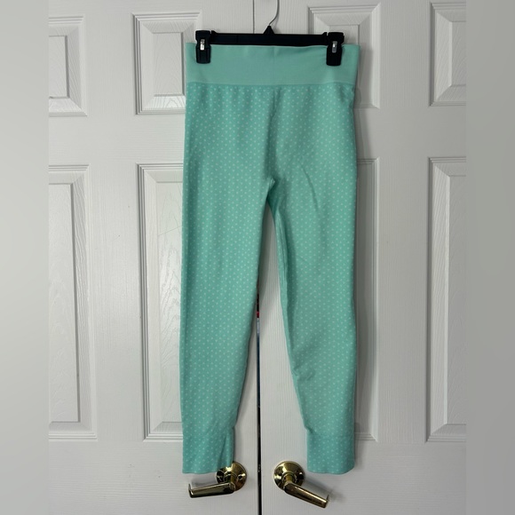 VSX Leggings Tights Workout Pants Triangle Pattern Light Blue Turquoise Large - Picture 5 of 9